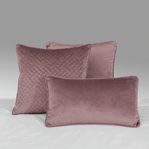 Set of mauve decorative cushions designed for modern home furnishing, adding comfort, elegance, and style to sofas, beds, and living spaces.